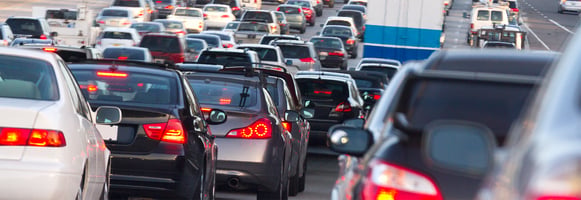 Cars in traffic